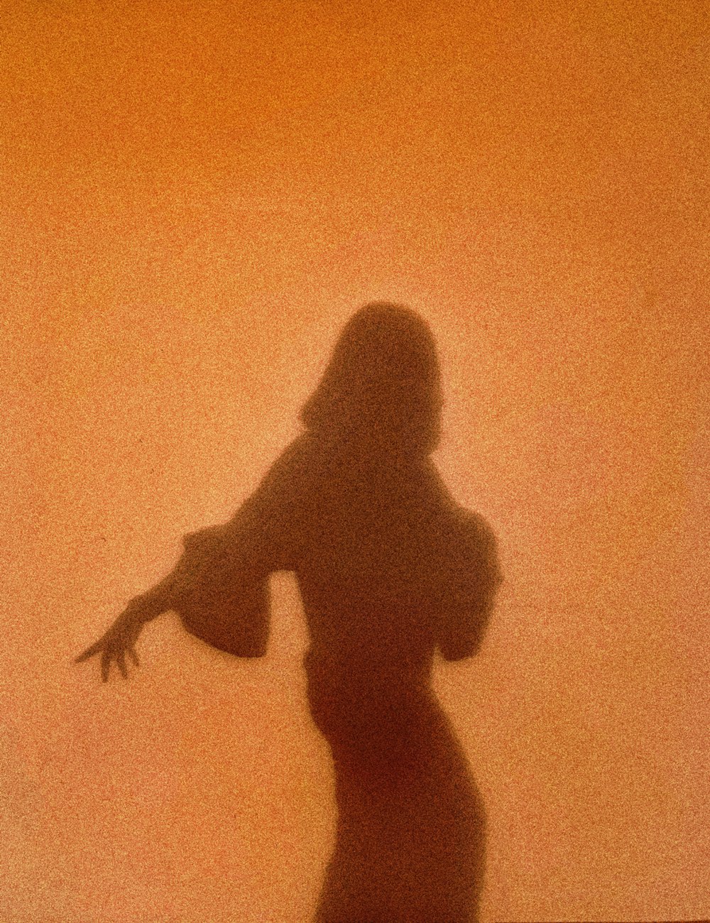 silhouette of person standing on brown sand