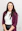woman in red cardigan smiling