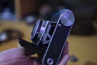 A vintage point-and-shoot camera capturing a candid moment.