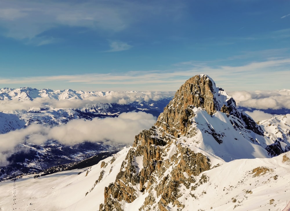 snow covered mountain under blue sky during daytime