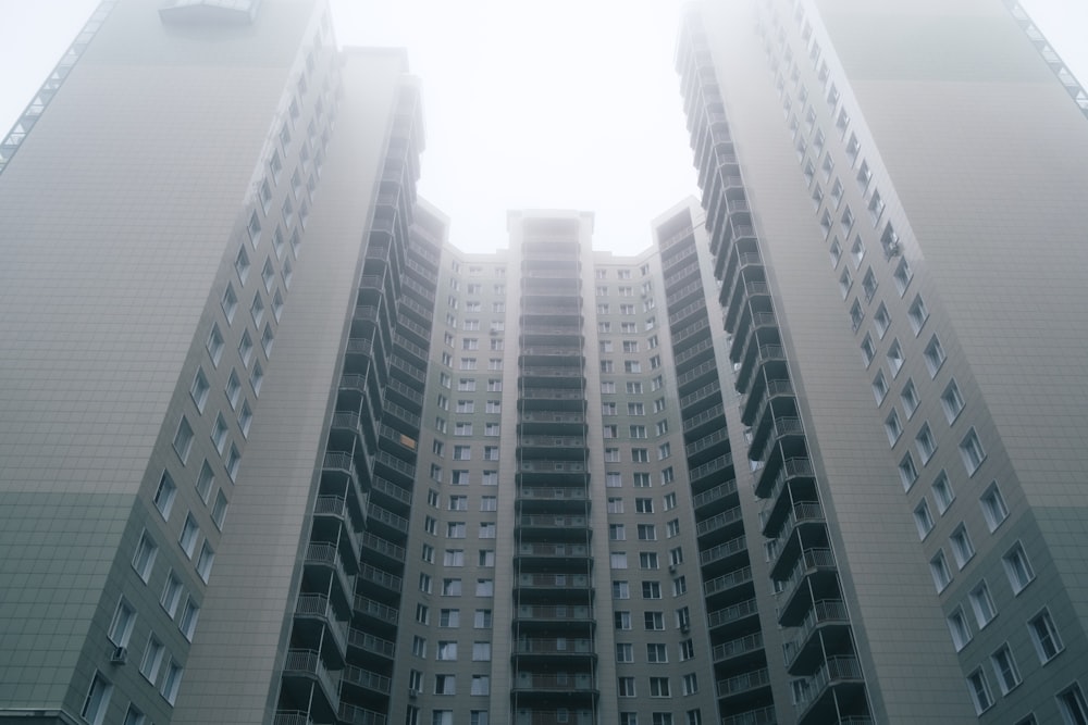 grayscale photo of high rise building