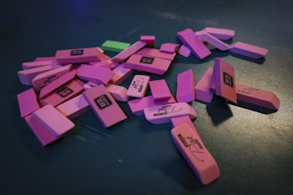 pink and purple plastic blocks