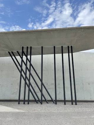 A modern home featuring a sleek black metal roof reflecting sunlight