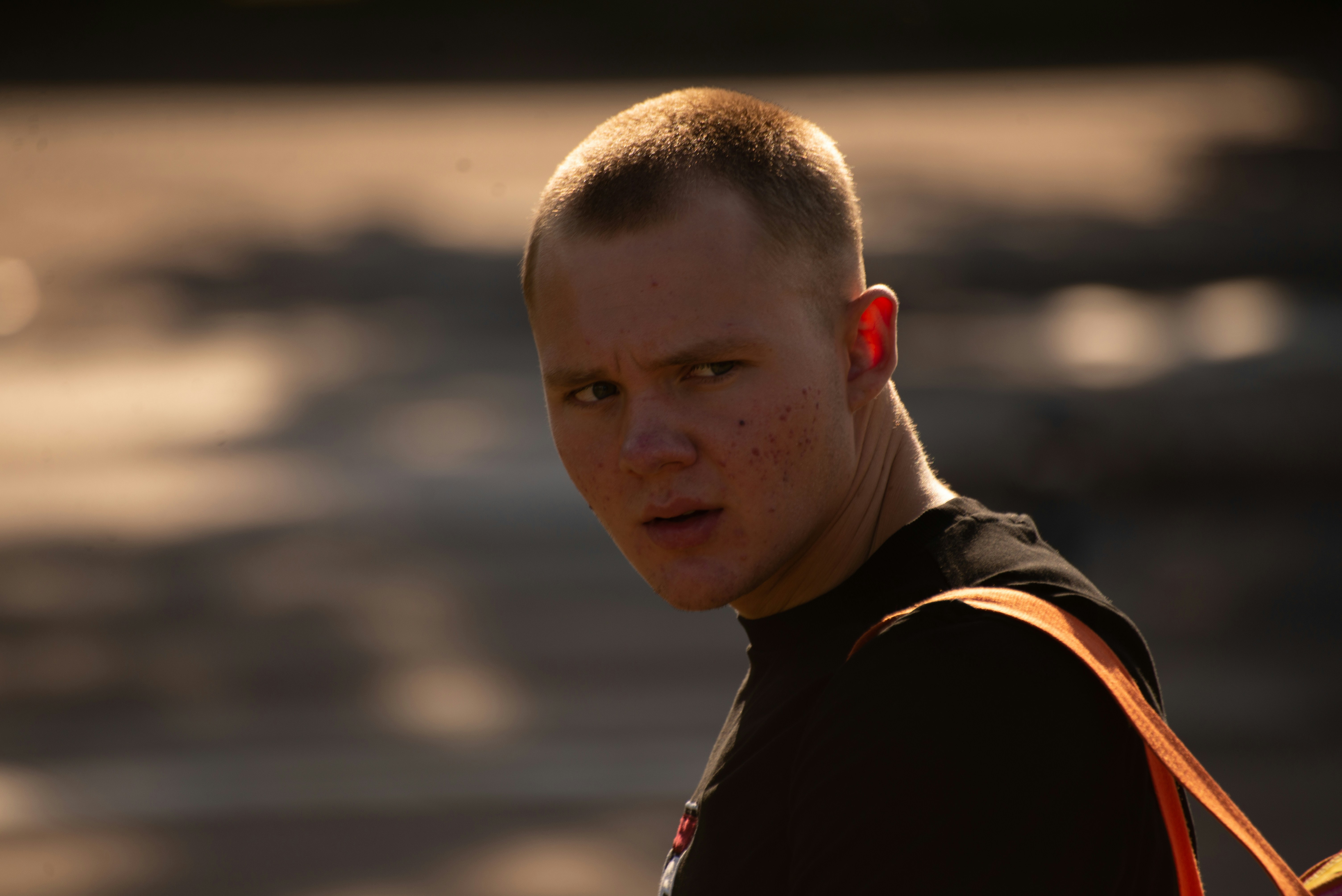 Dramatic portrait in black and white