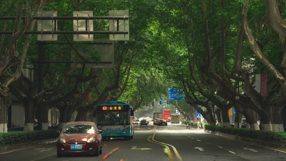 red car on road during daytime