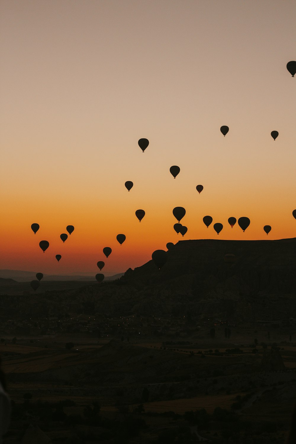 hot air balloons on the sky during sunset