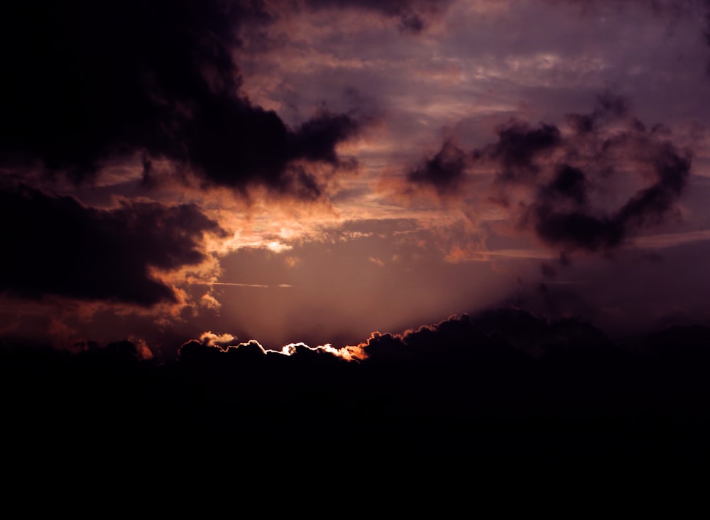 silhouette of trees under cloudy sky during sunset