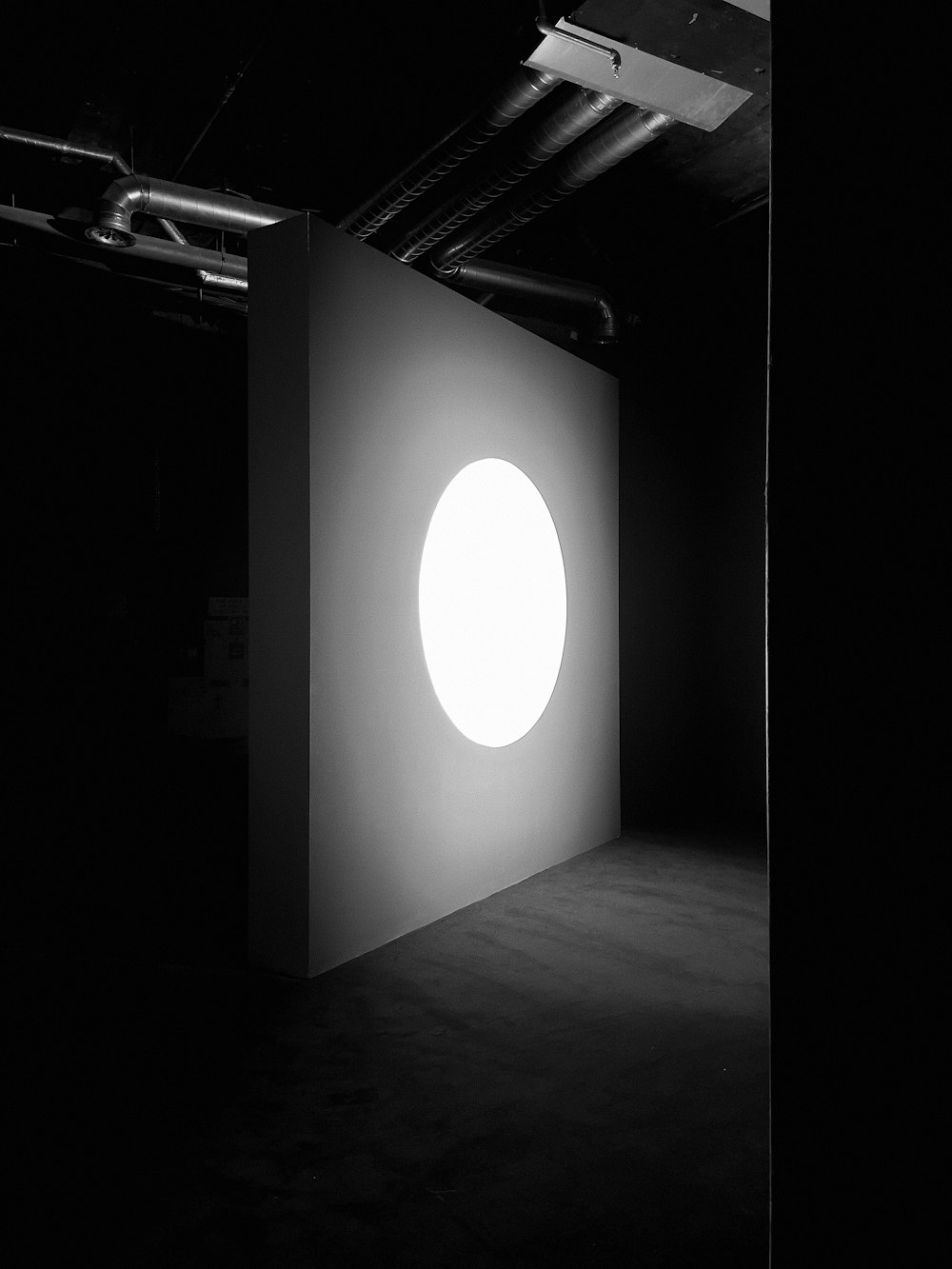 black and white round light