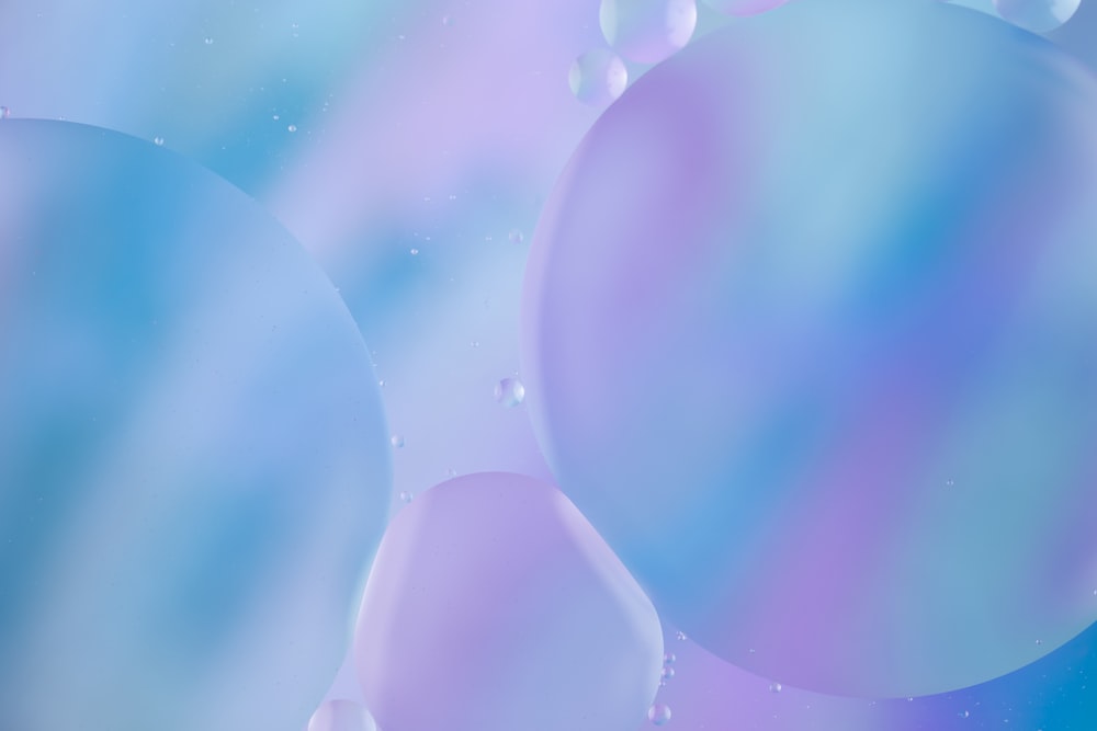 blue and pink bubbles illustration
