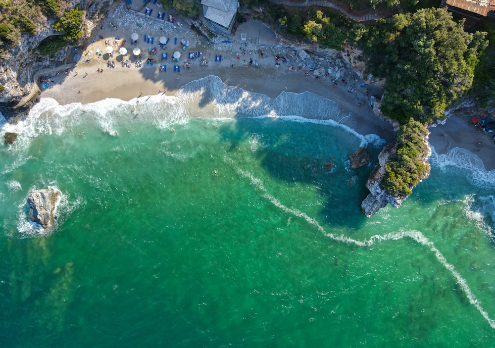 aerial view of beach during daytime