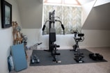 black and gray exercise equipment