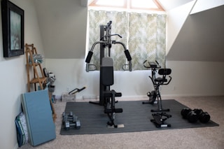 black and gray exercise equipment