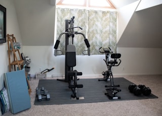 black and gray exercise equipment