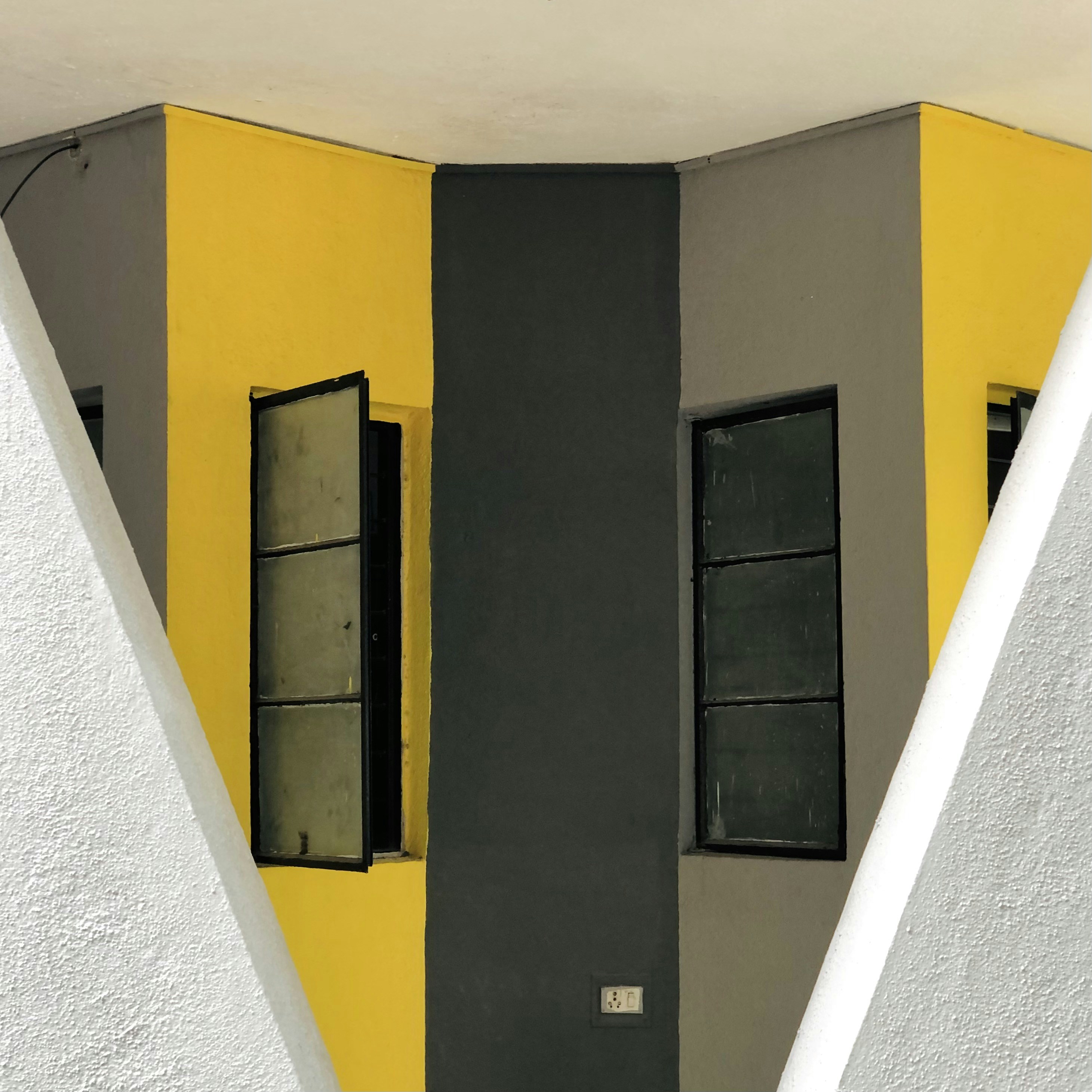 yellow and black wooden door