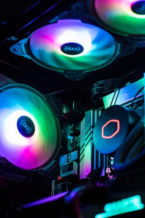 blue and black disco lights