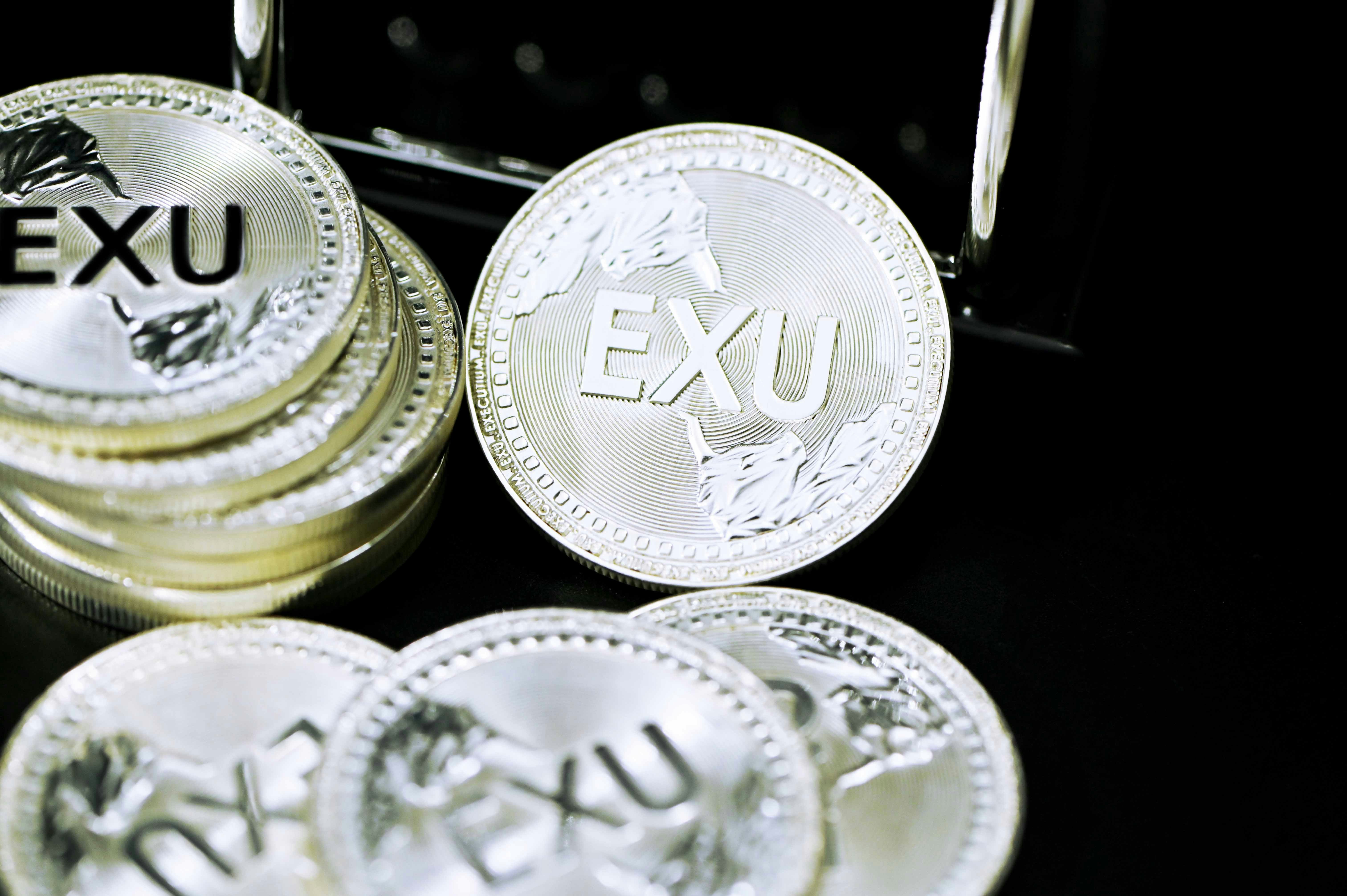 silver and gold round coins