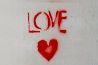 red heart on white background