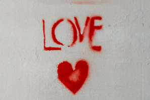 red heart on white background