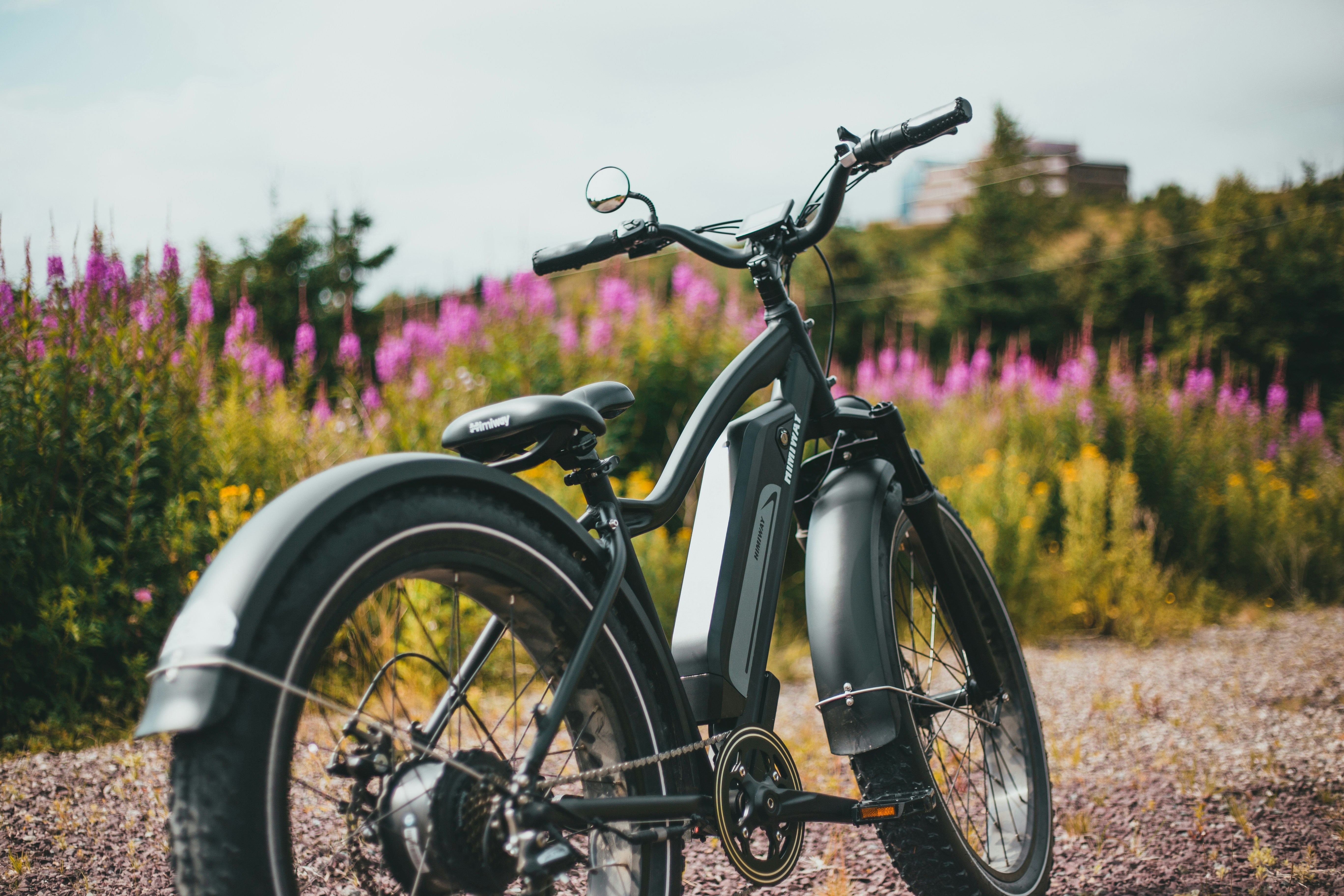 black and gray bicycle on green grass field during daytime