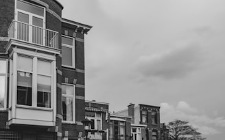 grayscale photo of concrete building