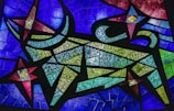 blue and yellow star illustration