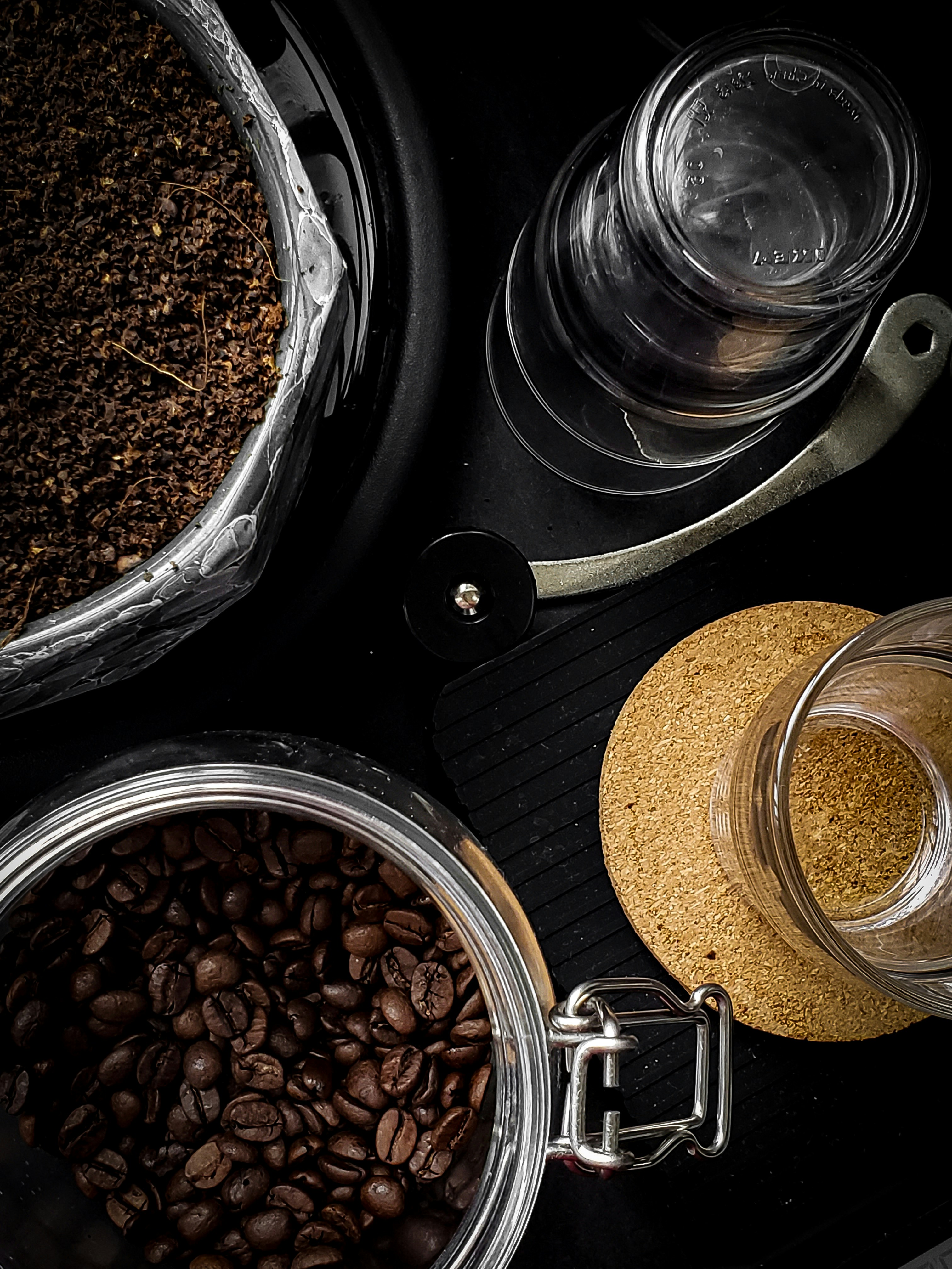 Brown coffee beans in clear glass mug photo Free Kuala terengganu Image on Unsplash