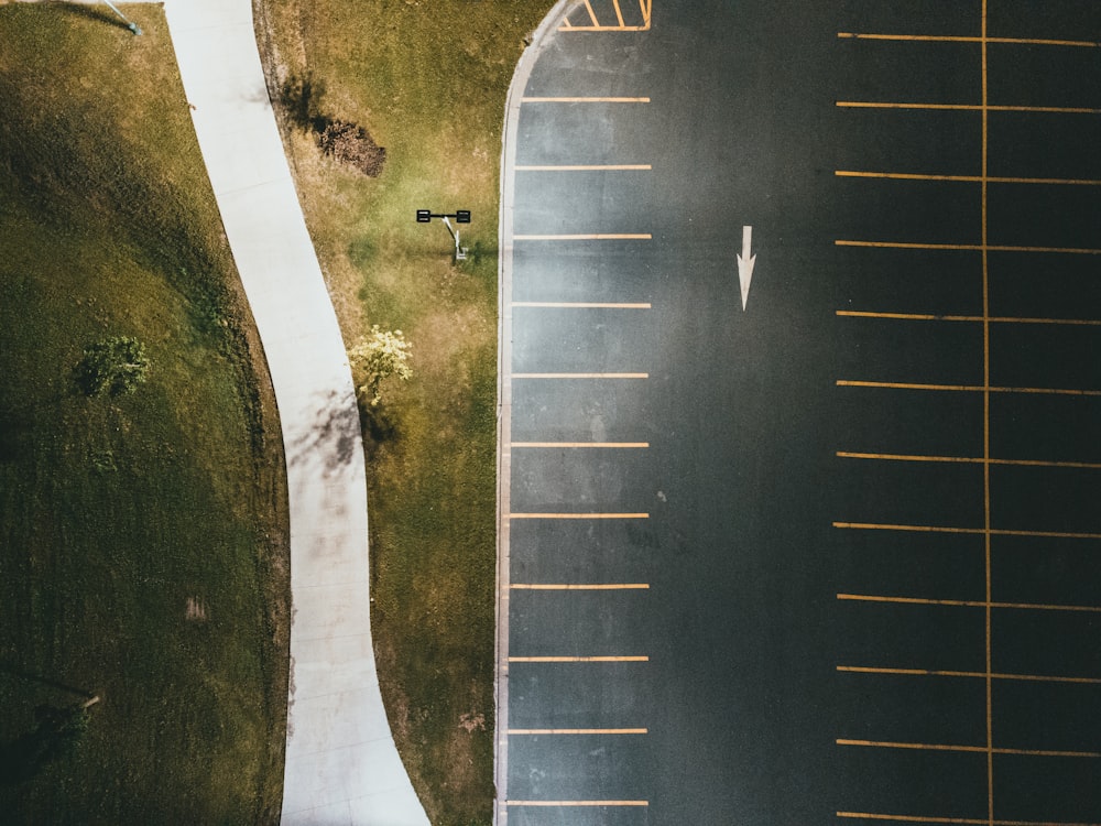 aerial view of green grass field