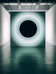 Sleek black alarm system panel glowing softly in a dark room