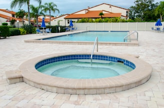 brown and white outdoor pool