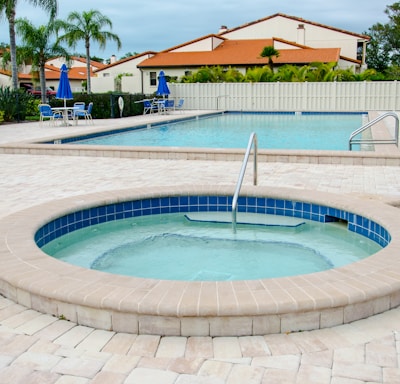 brown and white outdoor pool