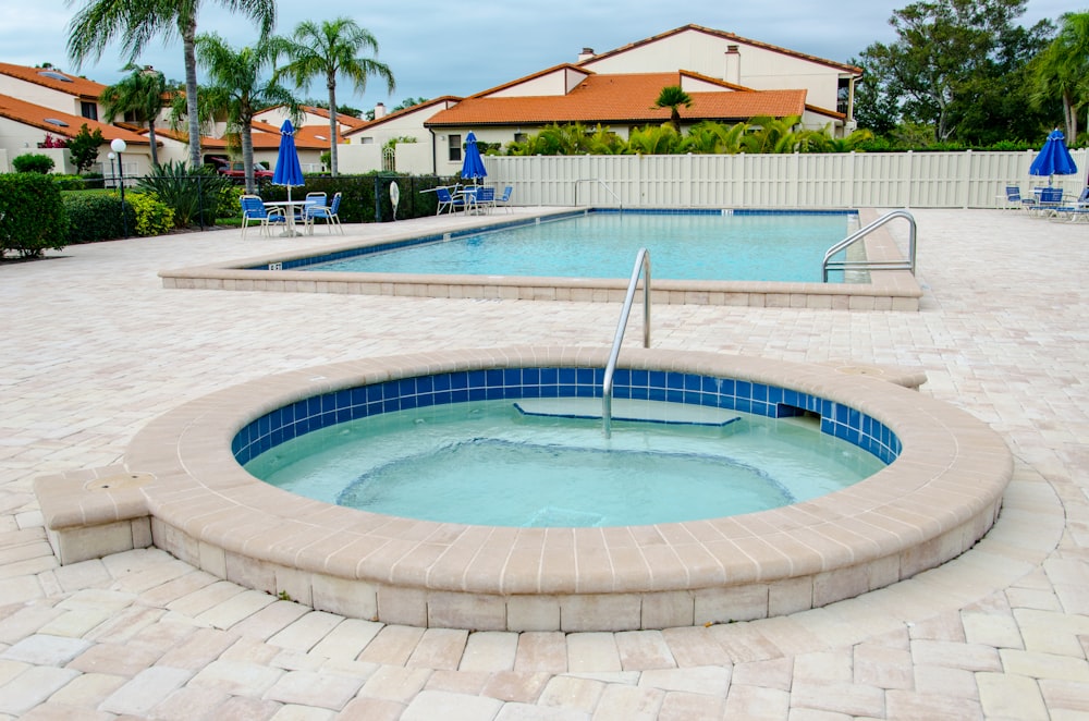 brown and white outdoor pool