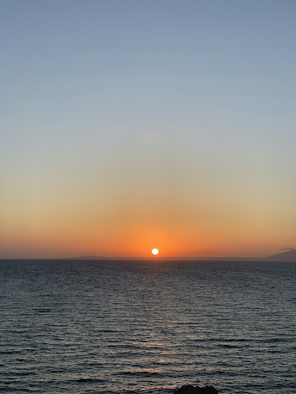 body of water during sunset