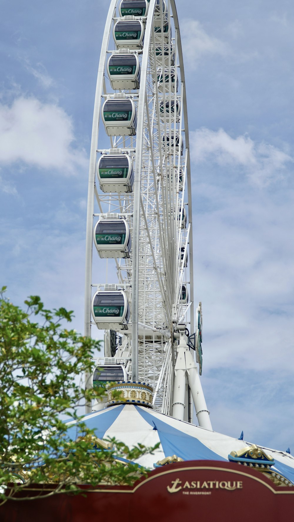 white and gray ferris wheel