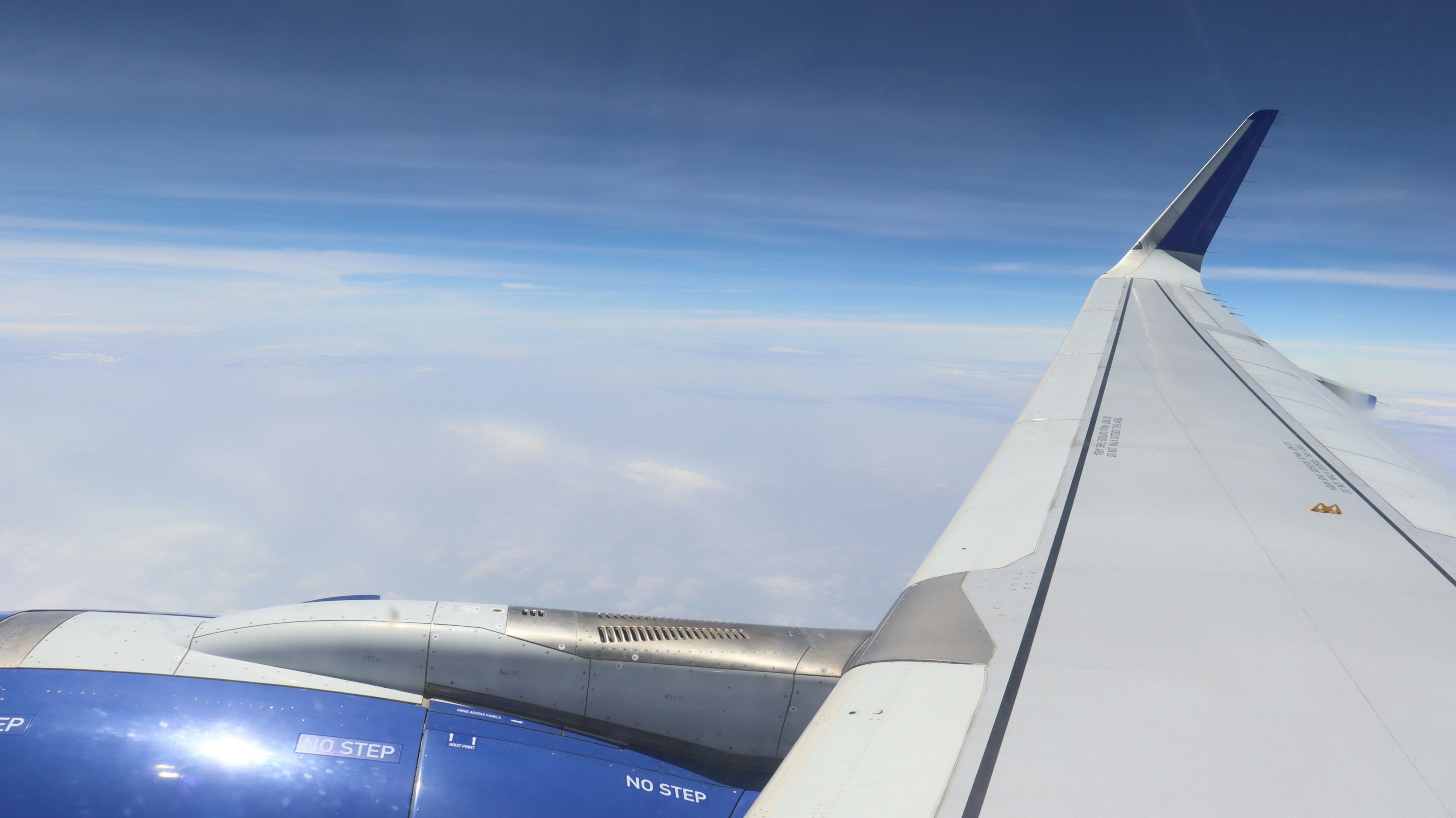 white and blue airplane under blue sky during daytime, Airplane in the sky</p><p>