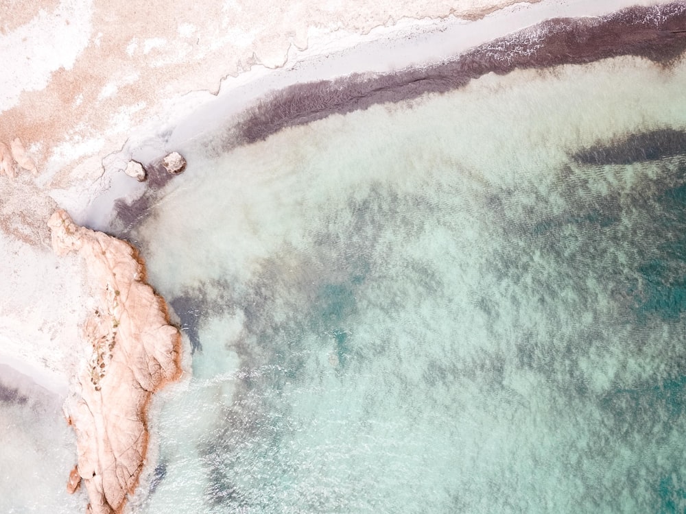 aerial view of ocean waves