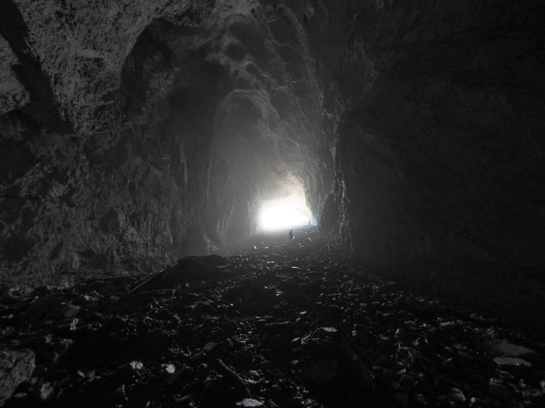 sun rays coming through cave