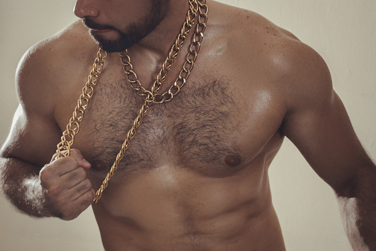 Men's 18K gold plated chain necklace