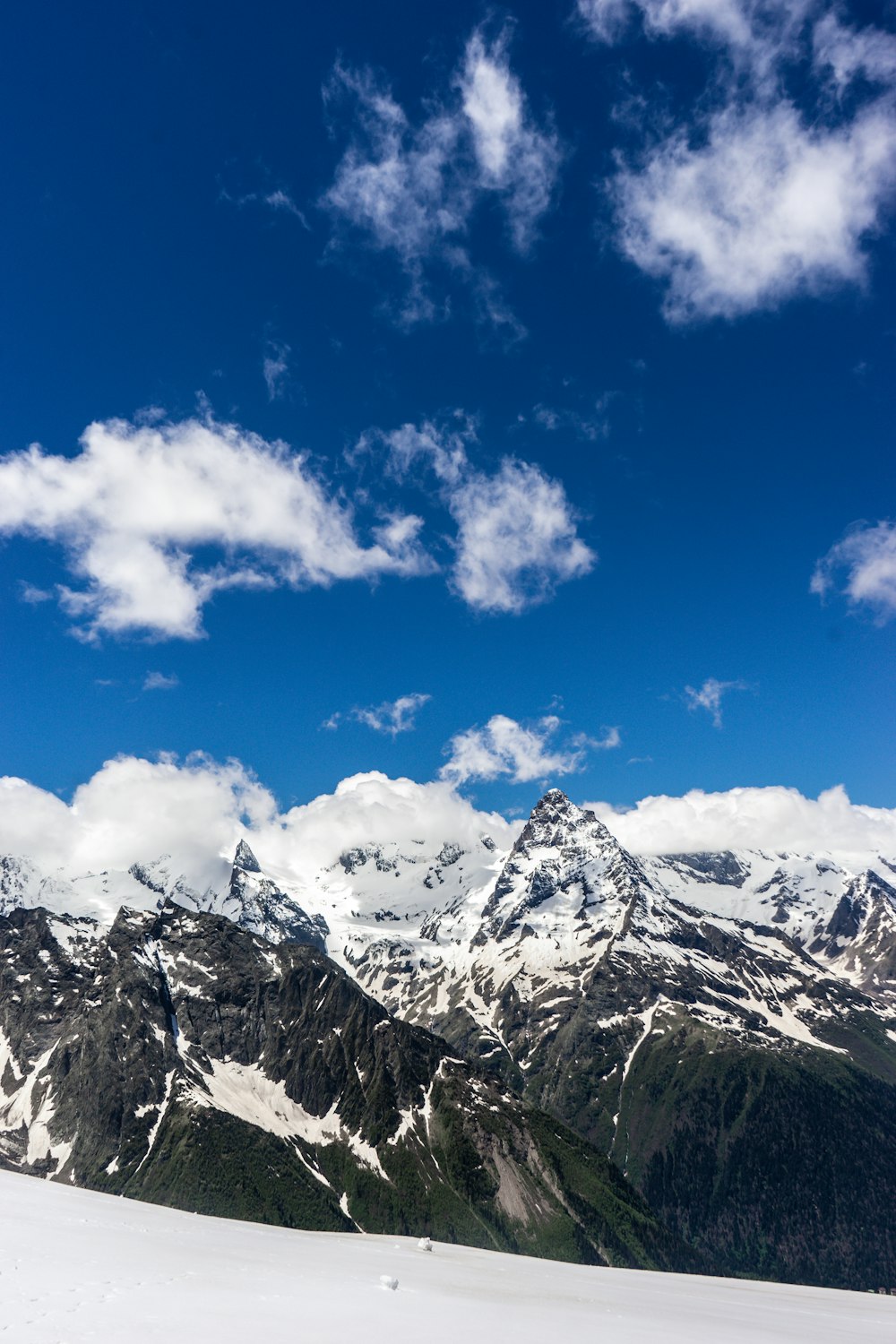 snow covered mountain under blue sky during daytime