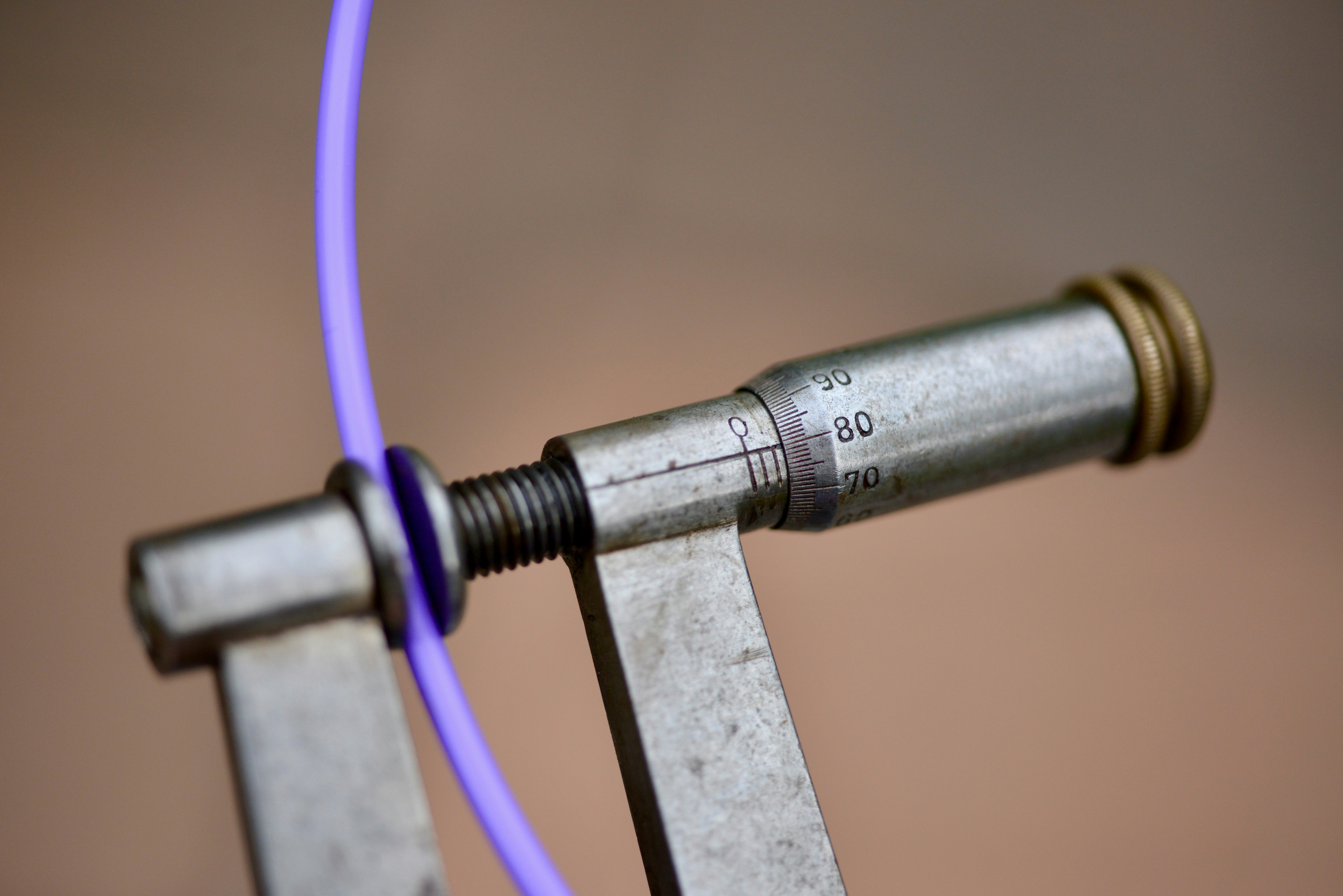 purple and gray coated wire