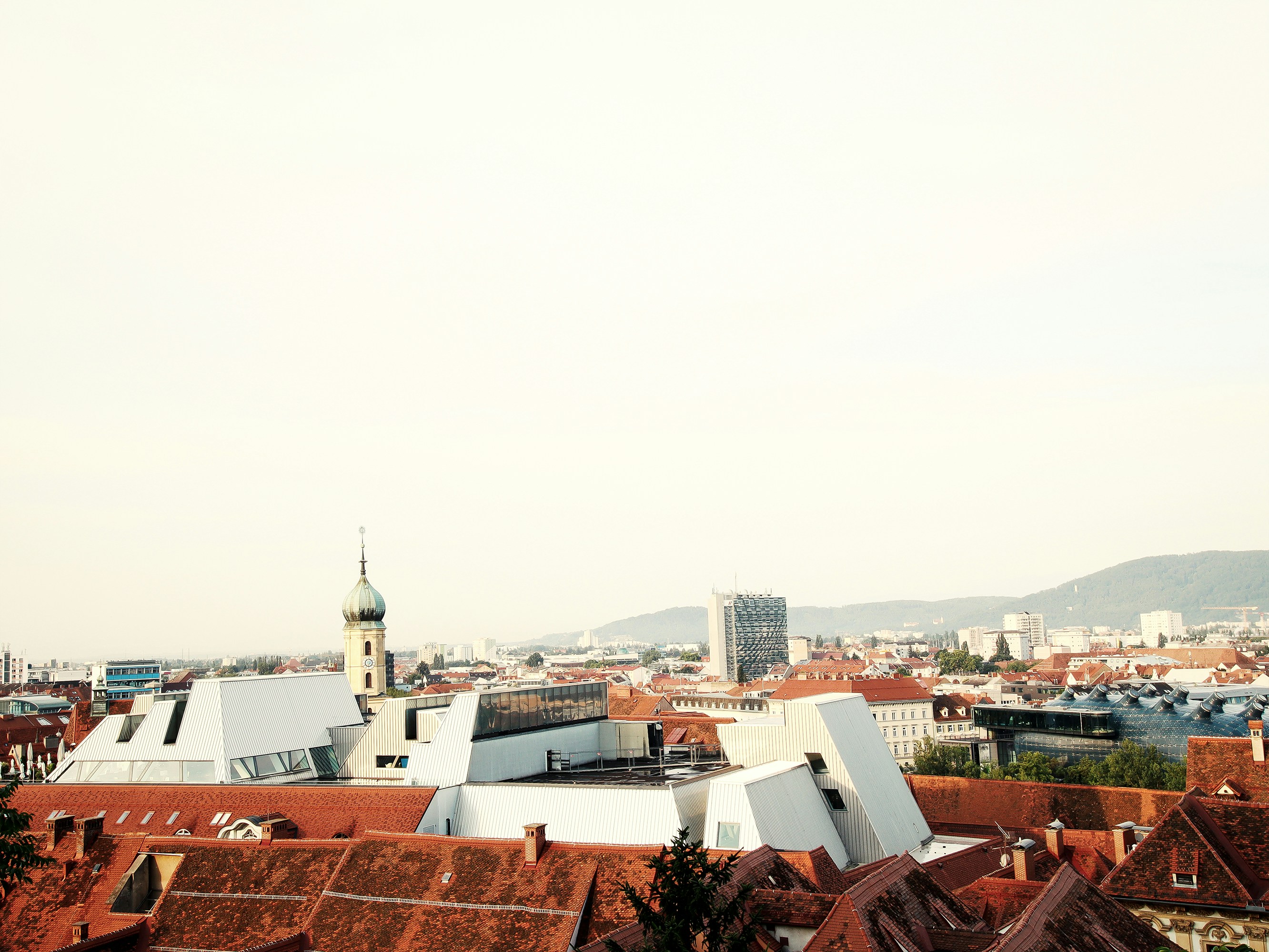 Aerial view of Zagreb buildings
