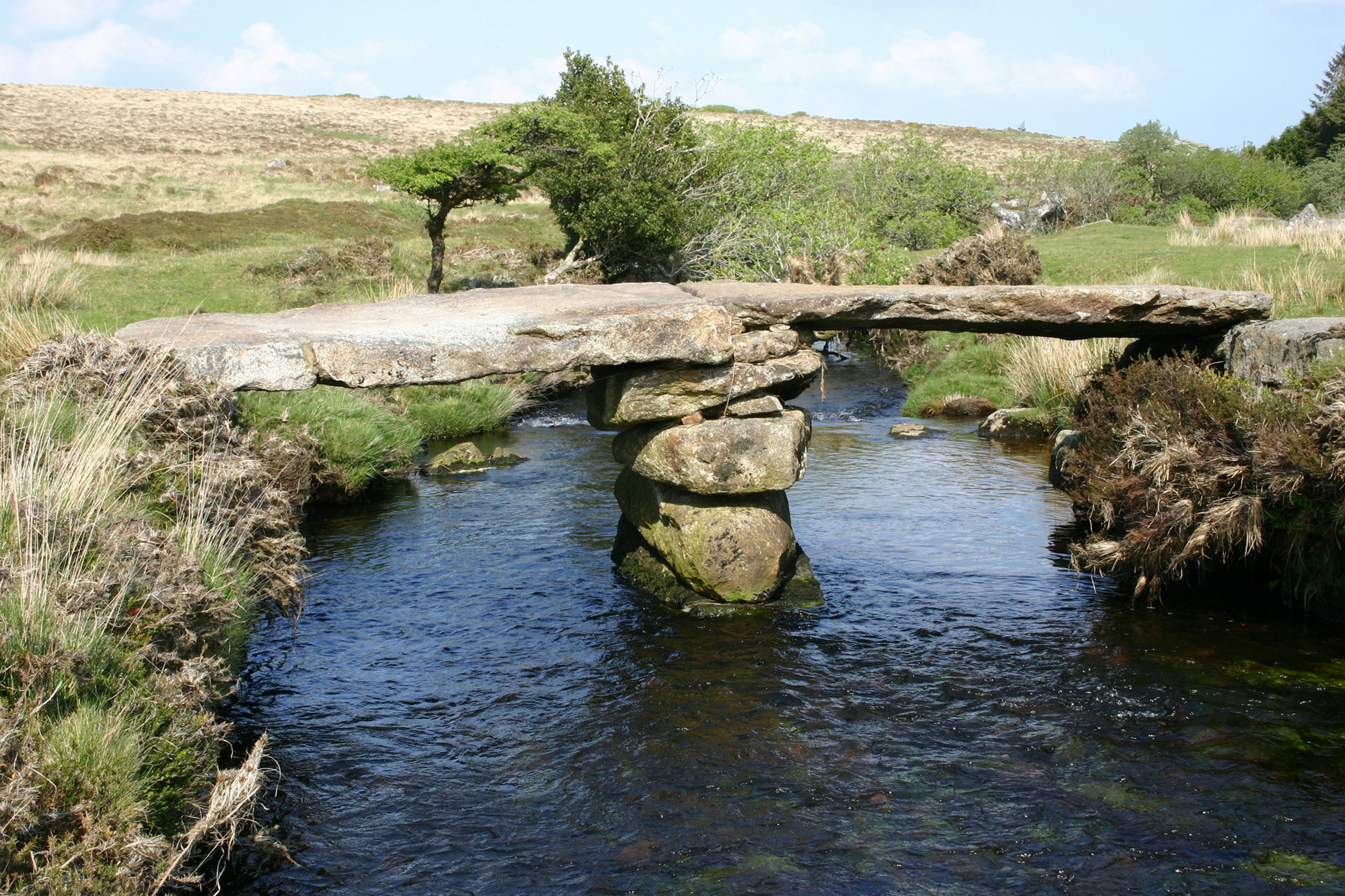 Teign-e-ver Clapper Bridge, Scorhill, Dartmoor, Devon