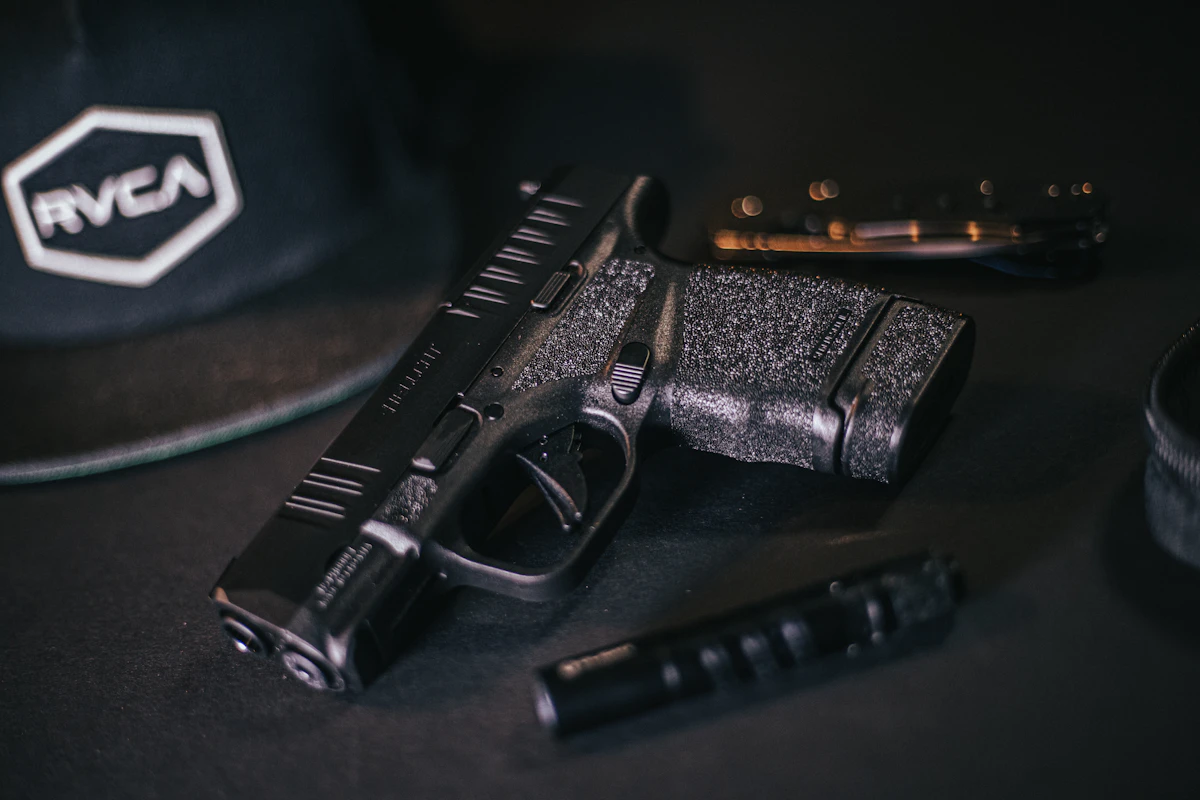 Black semi-automatic pistol