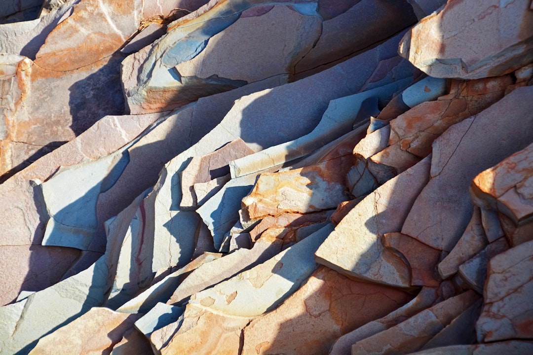 brown and blue rock formation