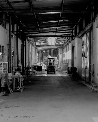 grayscale photo of abandoned building