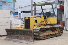 yellow and black front loader