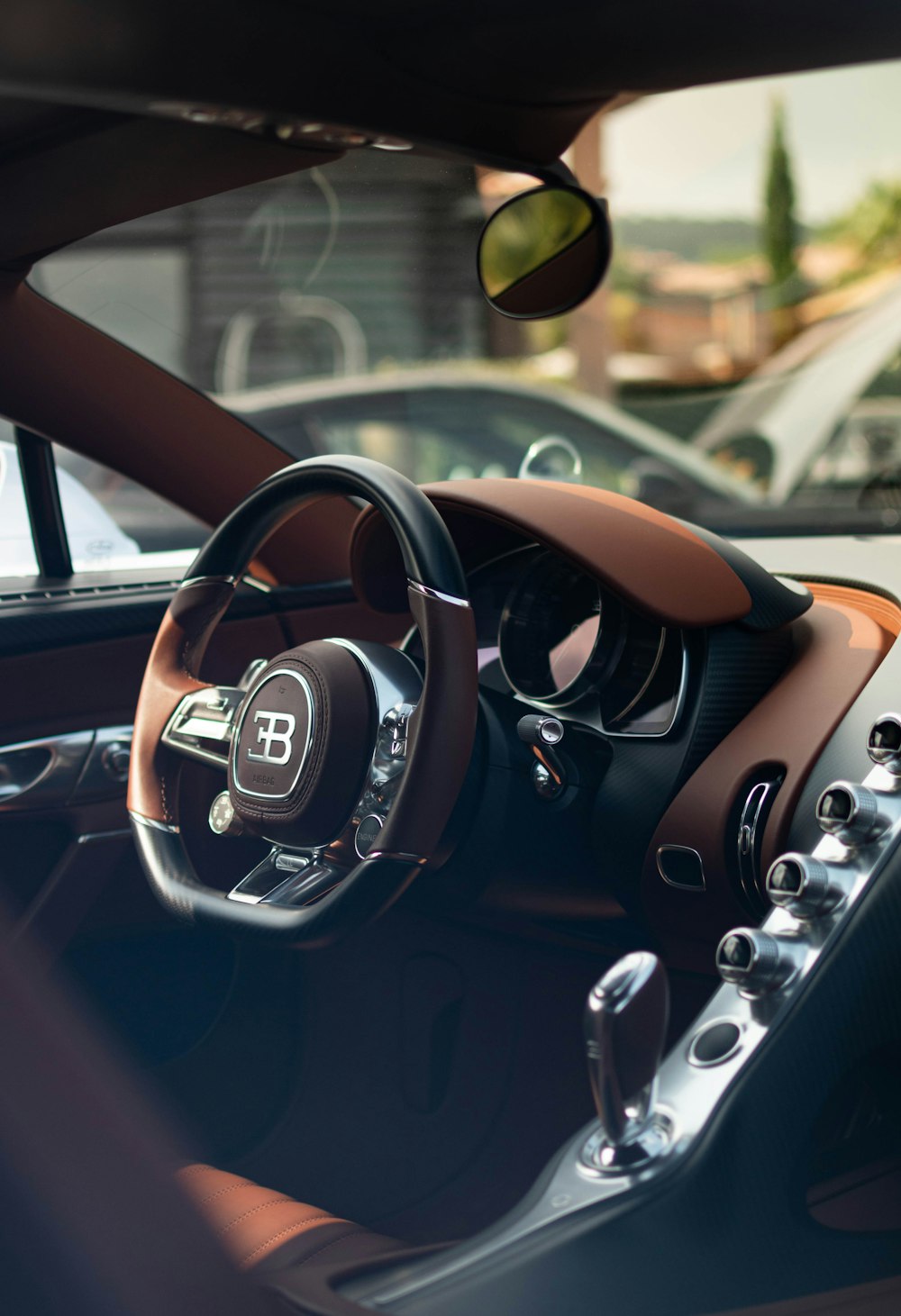 black and silver steering wheel