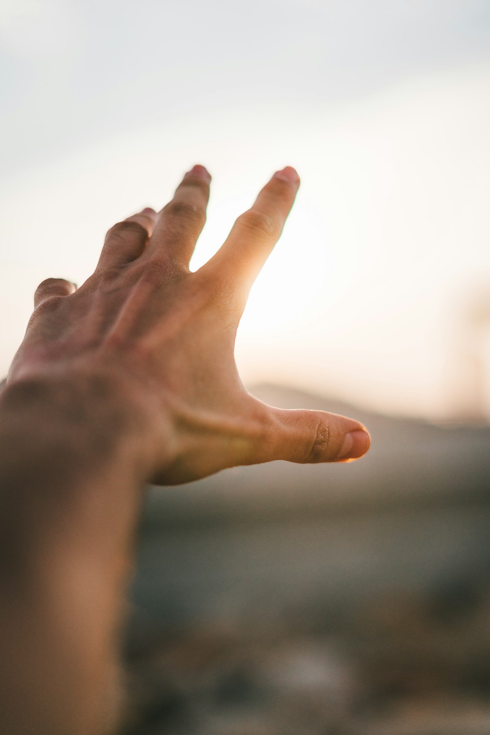 persons left hand on white background