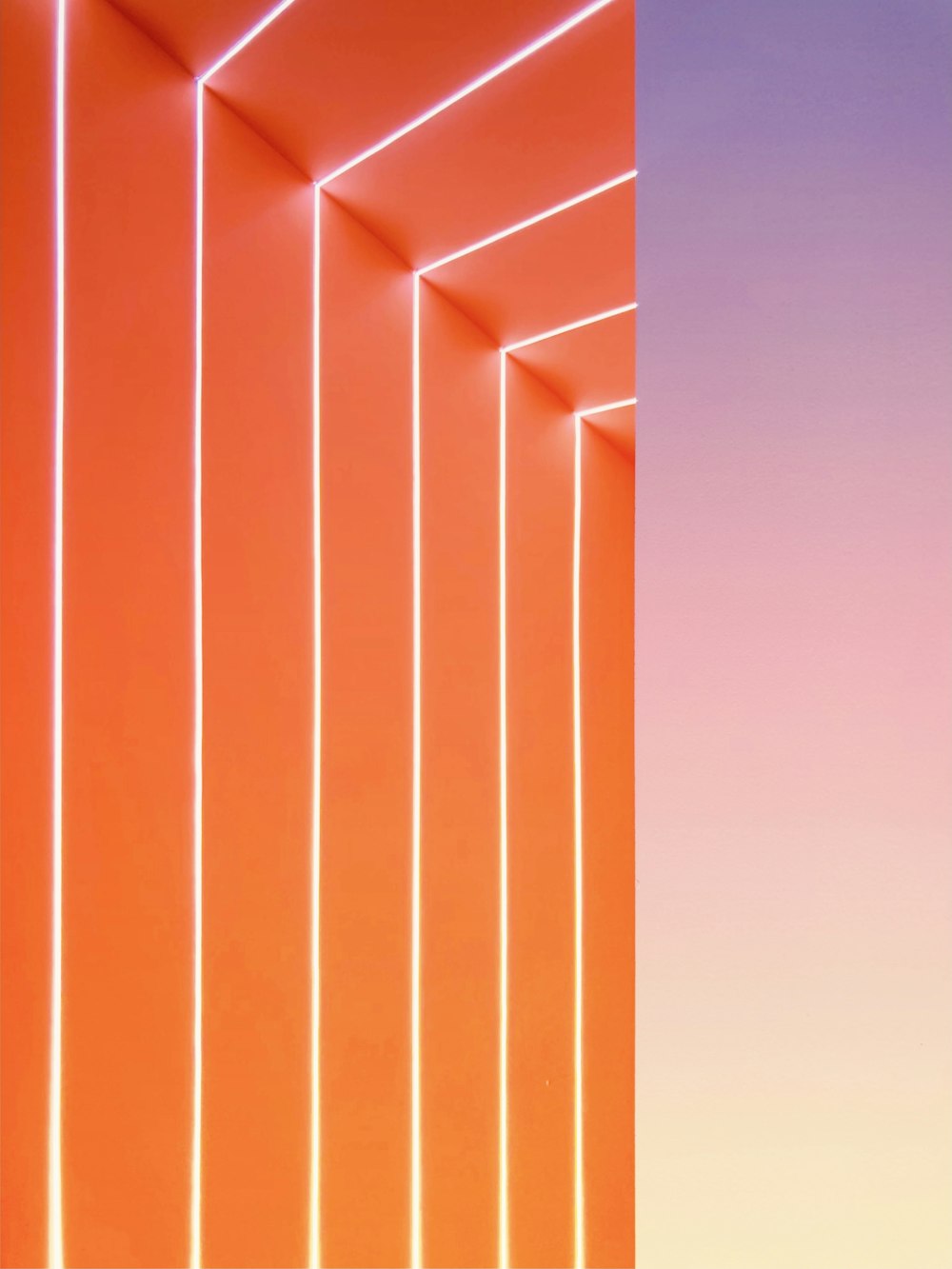 orange and blue striped wall