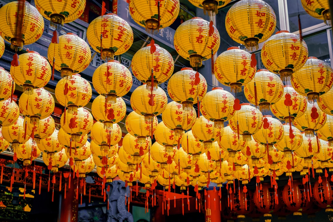 yellow and red paper lanterns