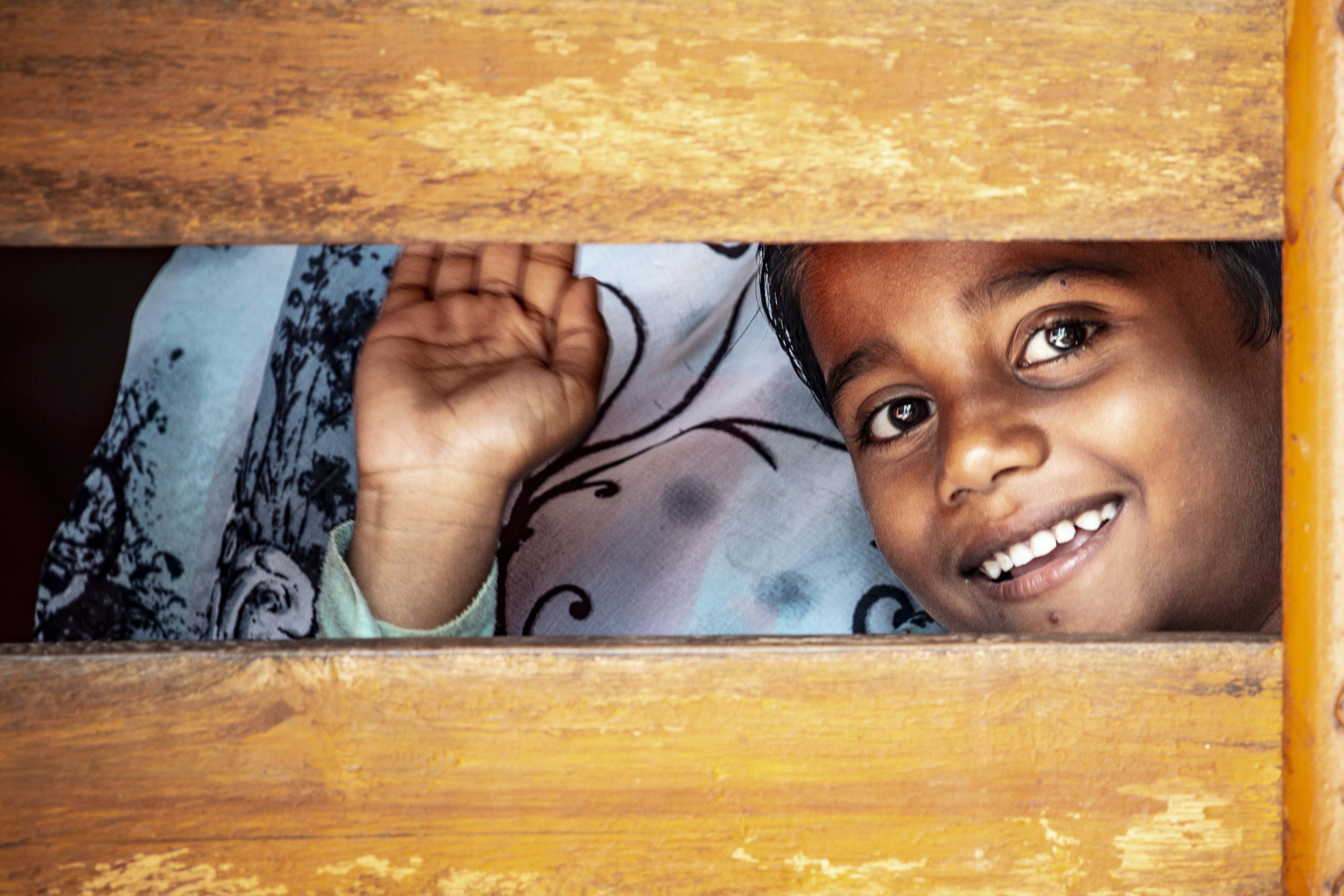 Smiling women with children